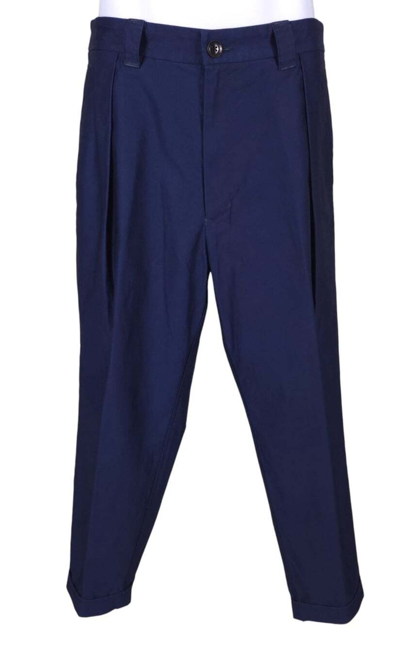 Blue Blue Japan Tapered Pleated Cotton Trousers US M EU 48 Mens Indigo $310